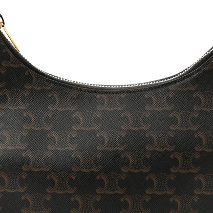 Celine Triomphe Canvas Calfskin Ava Shoulder Bag Tan 8 of 10