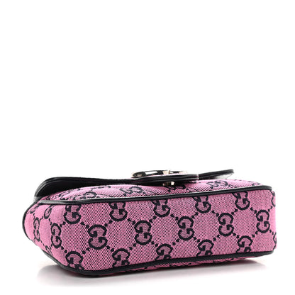 Gucci Monogram Multicolor Matelasse Diagonal Super Mini GG Marmont Shoulder Bag Pink Blue 4 of 10