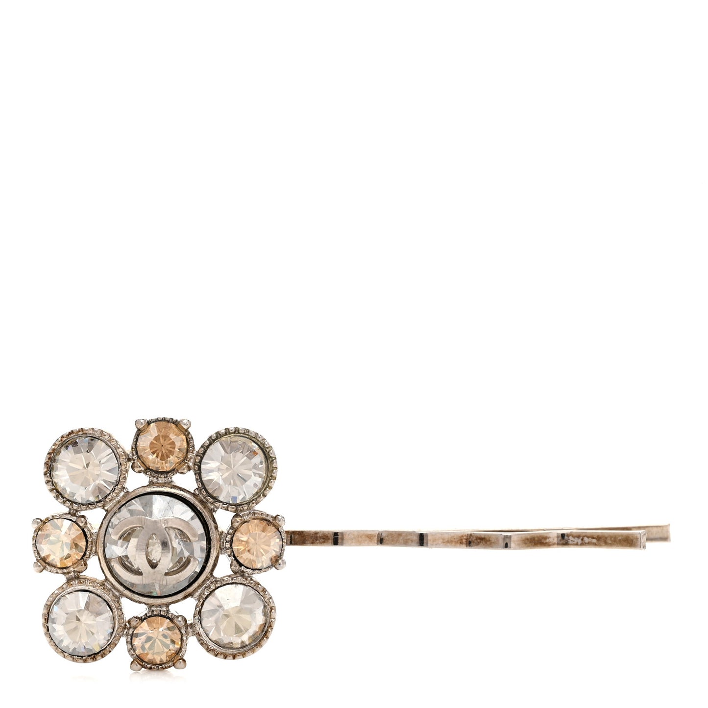 Crystal CC Hair Clip Pin Silver