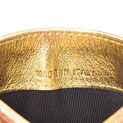 Chanel Metallic Calfskin Crocodile Embossed Cocodile Card Holder Gold 7 of 9