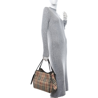 Burberry Haymarket Check Small Canterbury Tote Chocolate 3 of 15