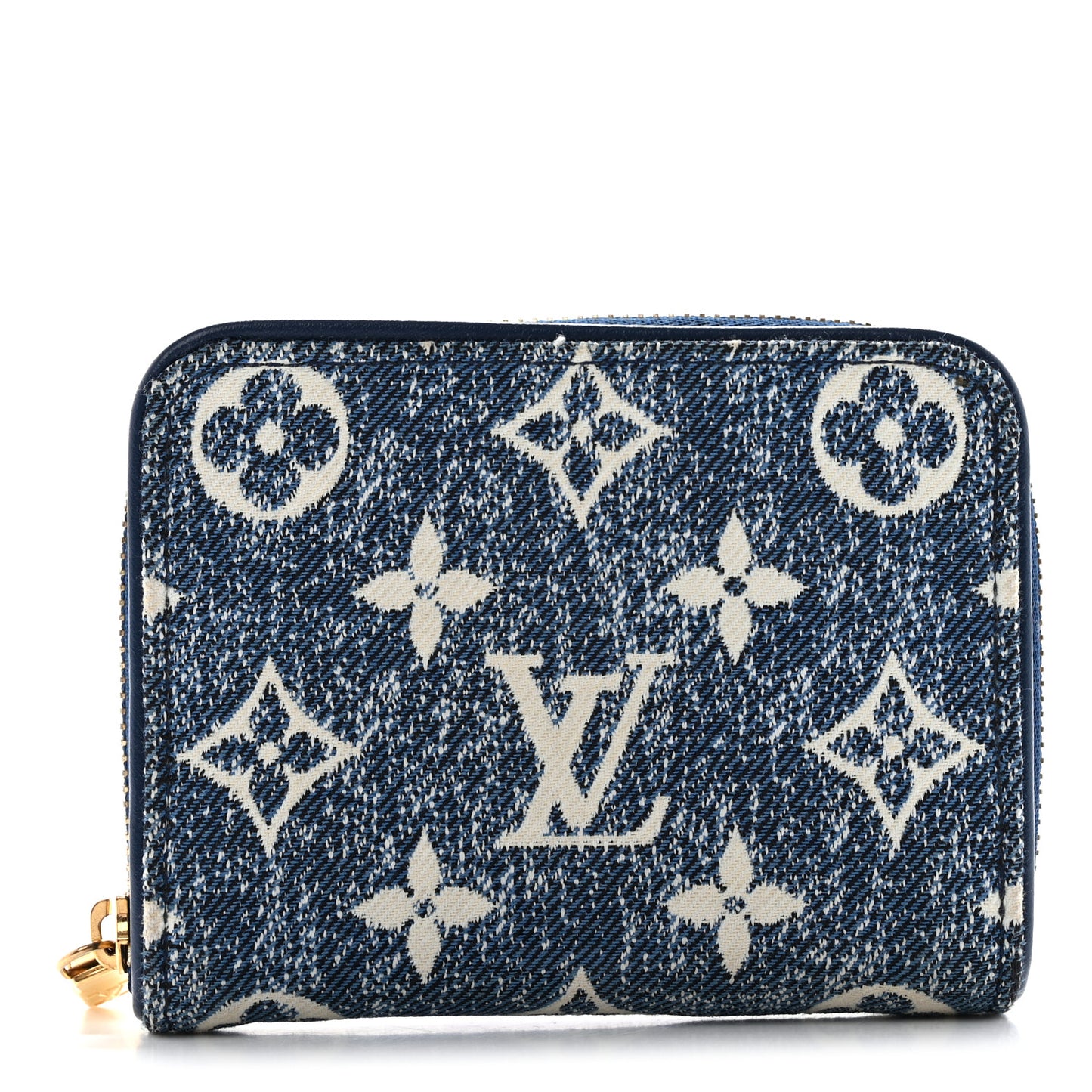 Denim Monogram Jacquard Zippy Coin Purse Bleu