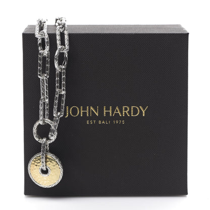 John Hardy Sterling Silver 18K Yellow Gold Long Link Hammered Amulet Necklace 4 of 4