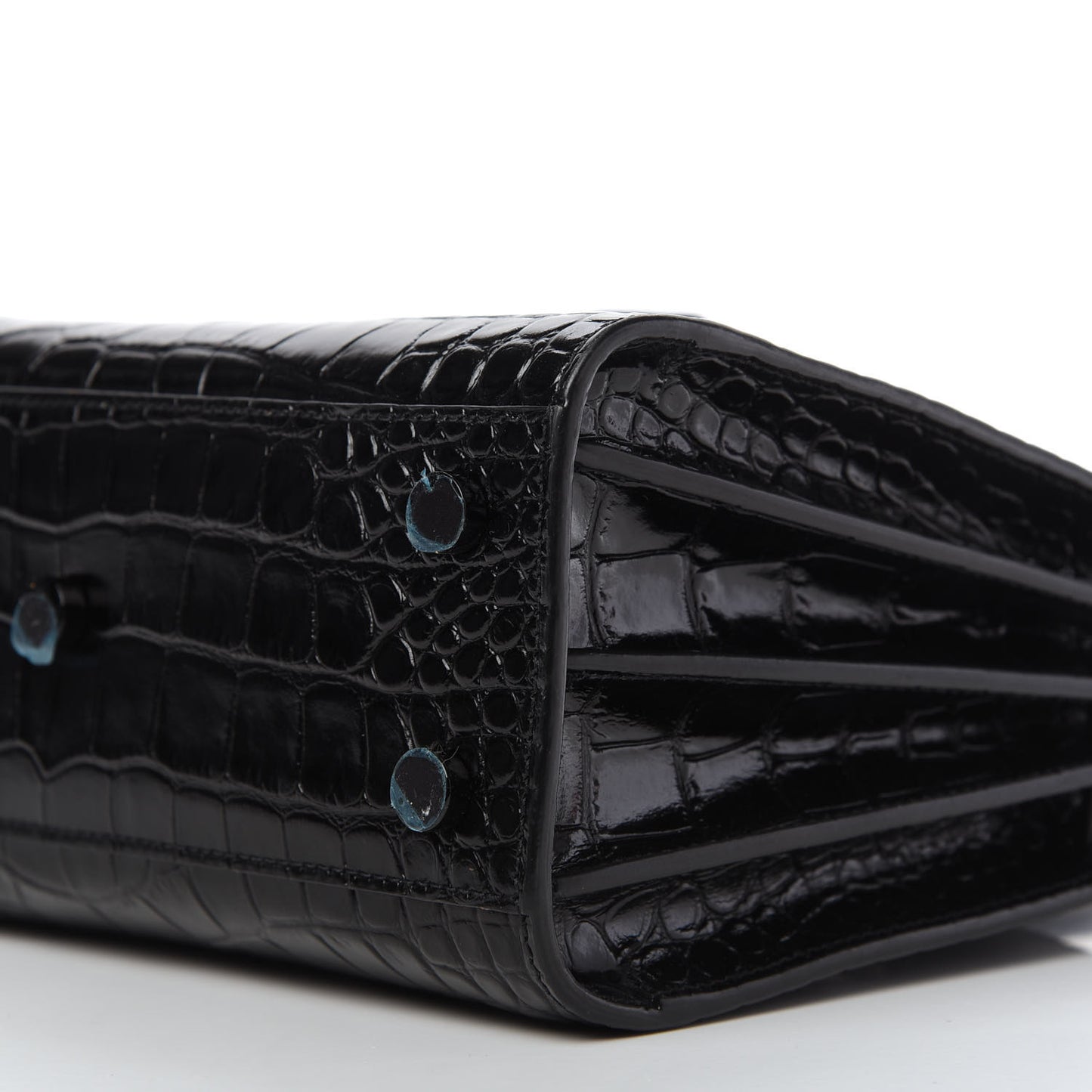 Calfskin Crocodile Embossed Nano Sac De Jour Black