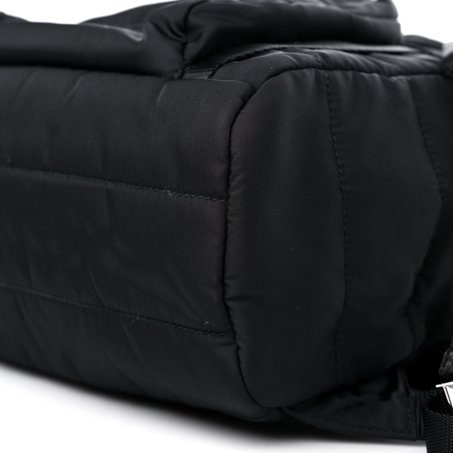 Prada Tessuto Nylon Quilted Double Buckle Backpack Black 8 of 9