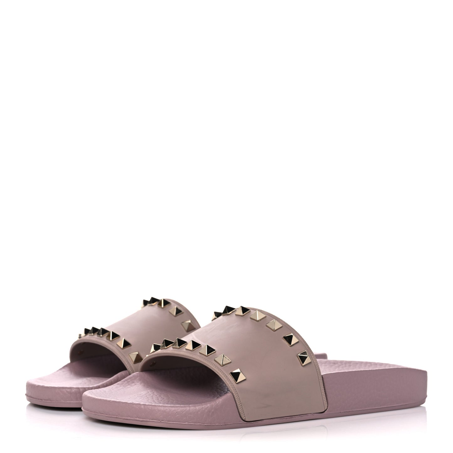 Rubber Rockstud Slide Sandals 39 Poudre