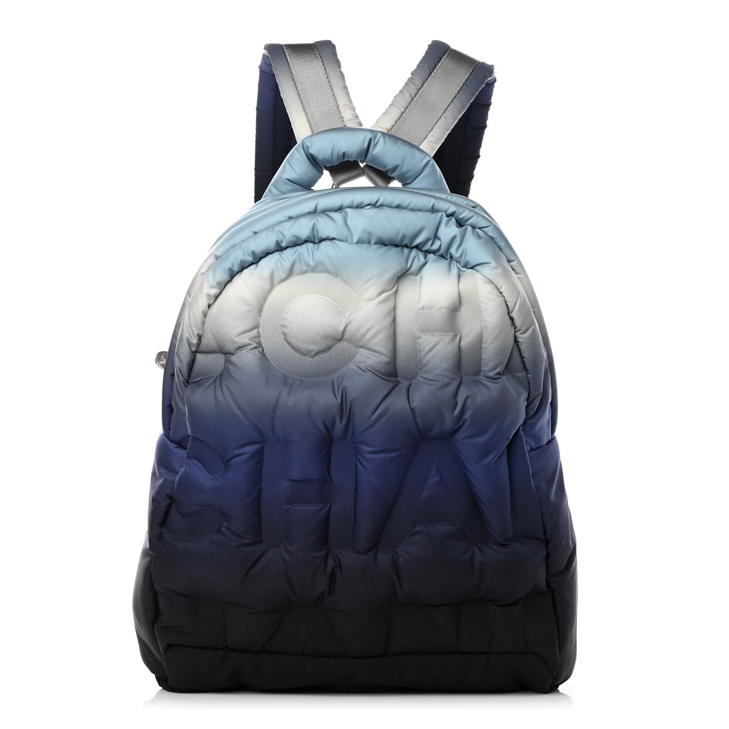 Chanel Nylon Embossed Small Doudoune Backpack Black Blue White 1 of 10