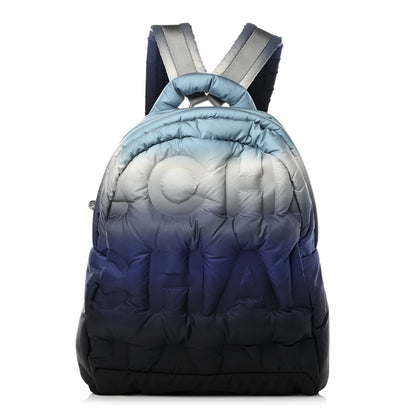 Chanel Nylon Embossed Small Doudoune Backpack Black Blue White 1 of 10