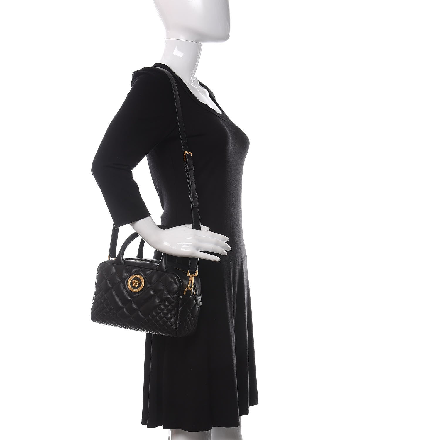 Versace Nappa Quilted Icon Bowler Black 2 of 9