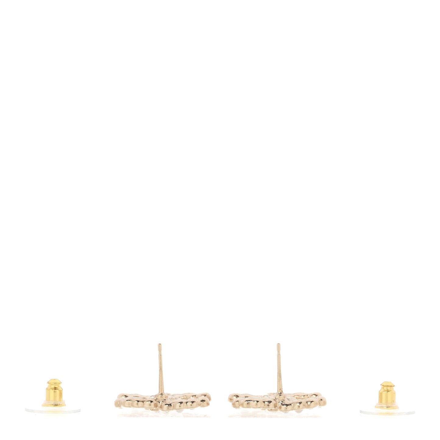 Crystal Pearl CC Star Heart Earrings Gold