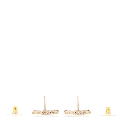 Chanel Crystal Pearl CC Star Heart Earrings Gold 3 of 4