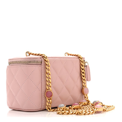 Chanel Caviar Quilted Pearl Enamel Small Vanity Case With Chain Light Pink 3 of 11