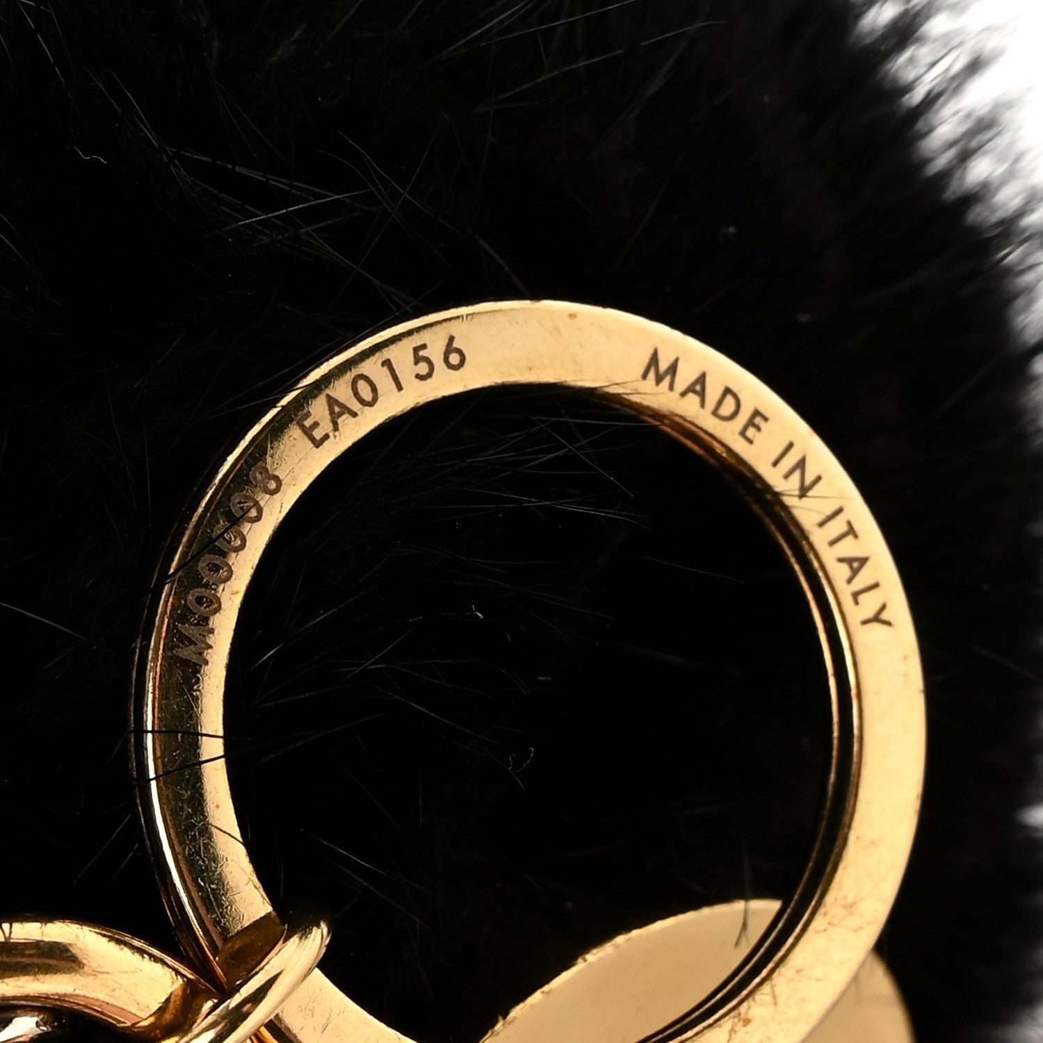 Louis Vuitton Mink Fur Bubble V Bag Charm Key Holder Black 4 of 4