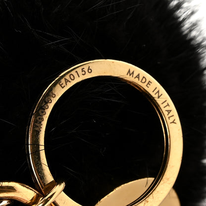 Louis Vuitton Mink Fur Bubble V Bag Charm Key Holder Black 4 of 4