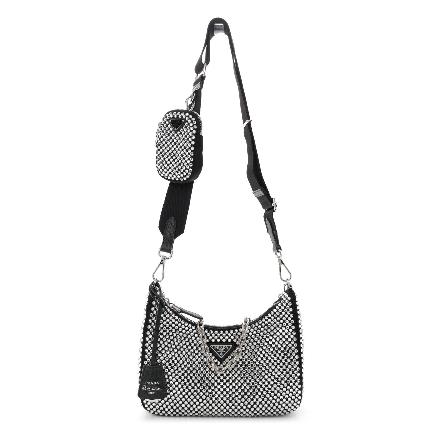 Prada Satin Crystal Re-Edition 2005 Shoulder Bag Cristal 1 of 11