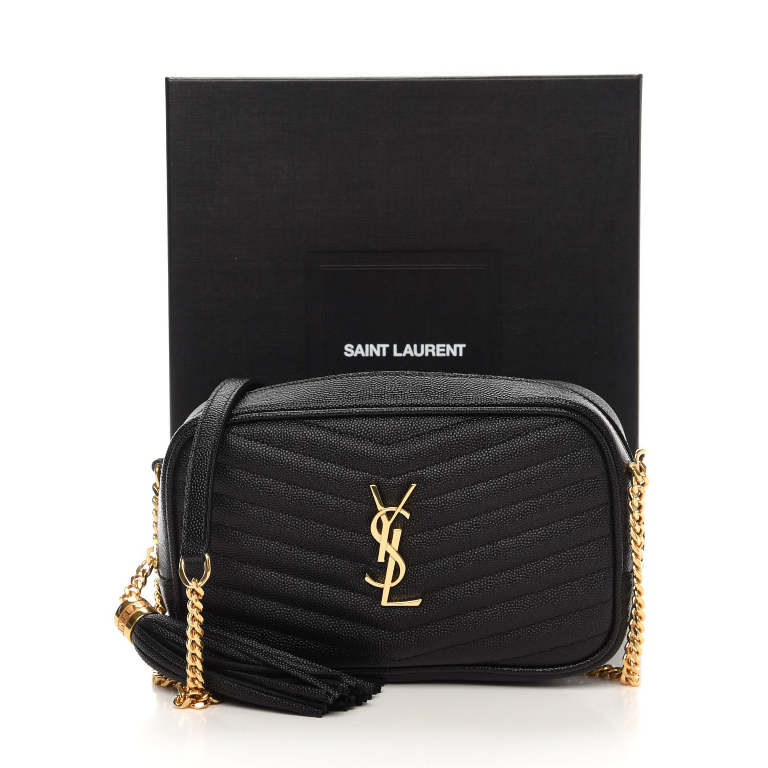 Saint Laurent Grain De Poudre Matelasse Monogram Mini Lou Camera Bag Black 11 of 11