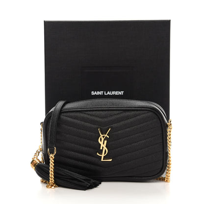 Saint Laurent Grain De Poudre Matelasse Monogram Mini Lou Camera Bag Black 11 of 11