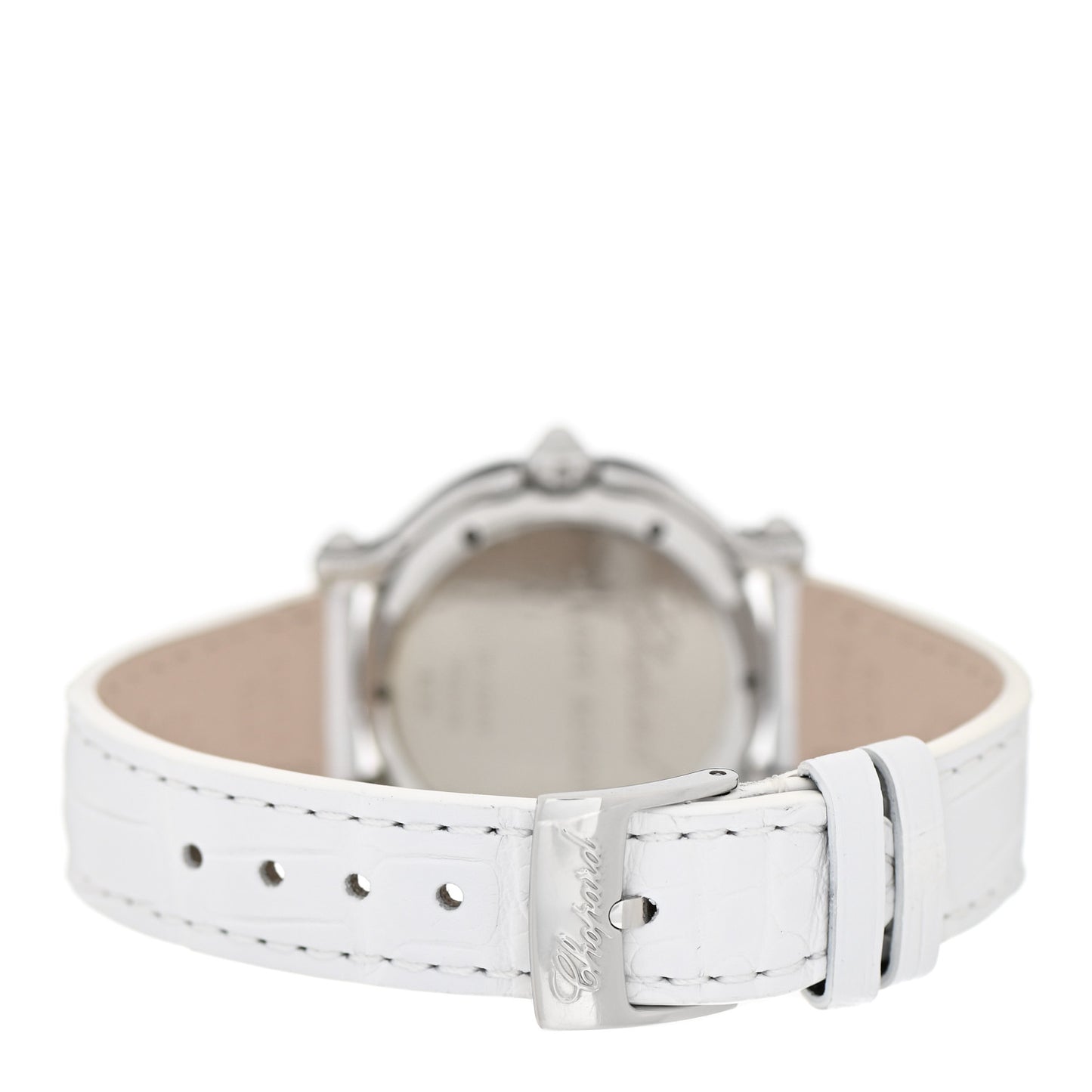 Stainless Steel Alligator 4 Floating Diamond 38mm Happy Sport Snowflake Watch White 28/8948
