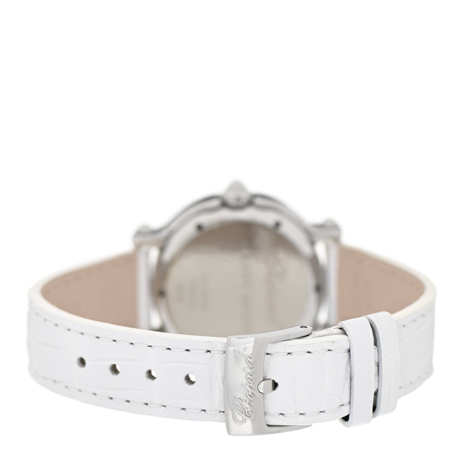 Chopard Stainless Steel Alligator 4 Floating Diamond 38mm Happy Sport Snowflake Watch White 28/8948 3 of 5