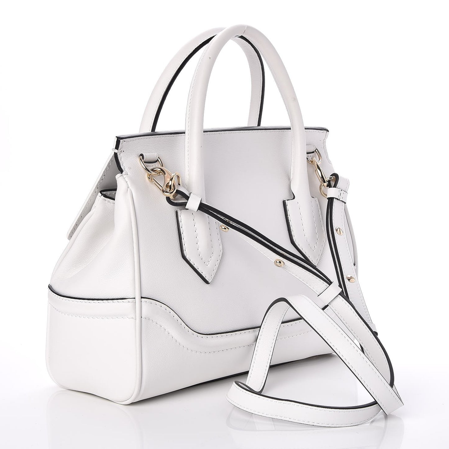 Calfskin Medium Palazzo Empire Bag White