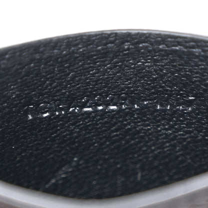 Saint Laurent Grain De Poudre Matelasse Chevron Monogram Credit Card Case Black 7 of 10