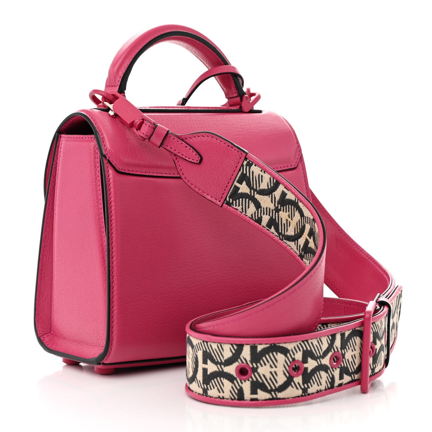 Calfskin The Piccolo Boxyz Top Handle Bag Pink