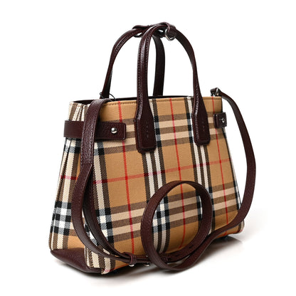 Burberry Goatskin Vintage Check Small Banner Tote Deep Claret 3 of 10