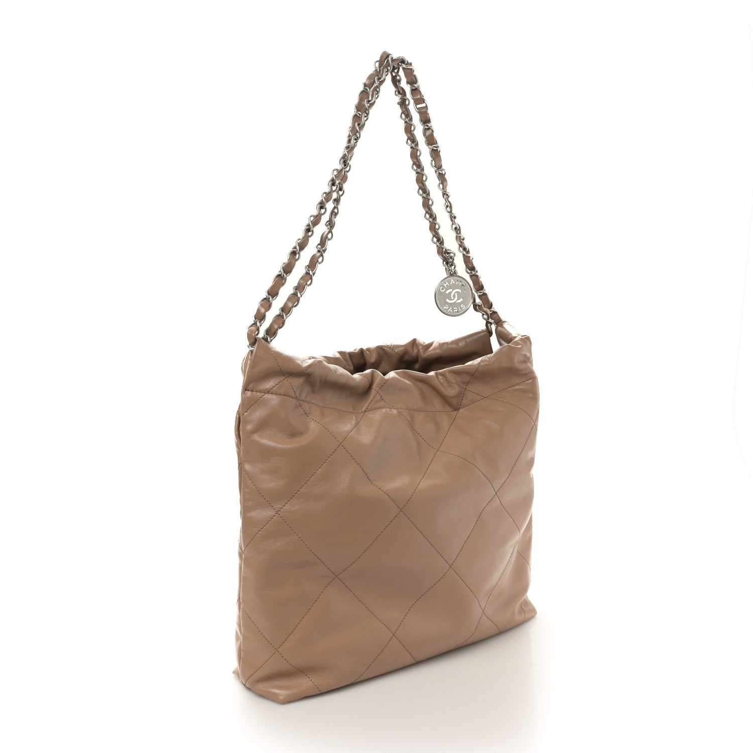 Chanel Shiny Calfskin Quilted Small Chanel 22 Beige 4 of 10
