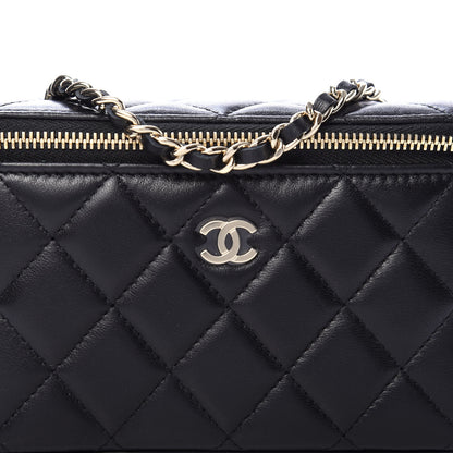 Chanel Lambskin Quilted Small Vanity Case With Chain Black 10 of 11