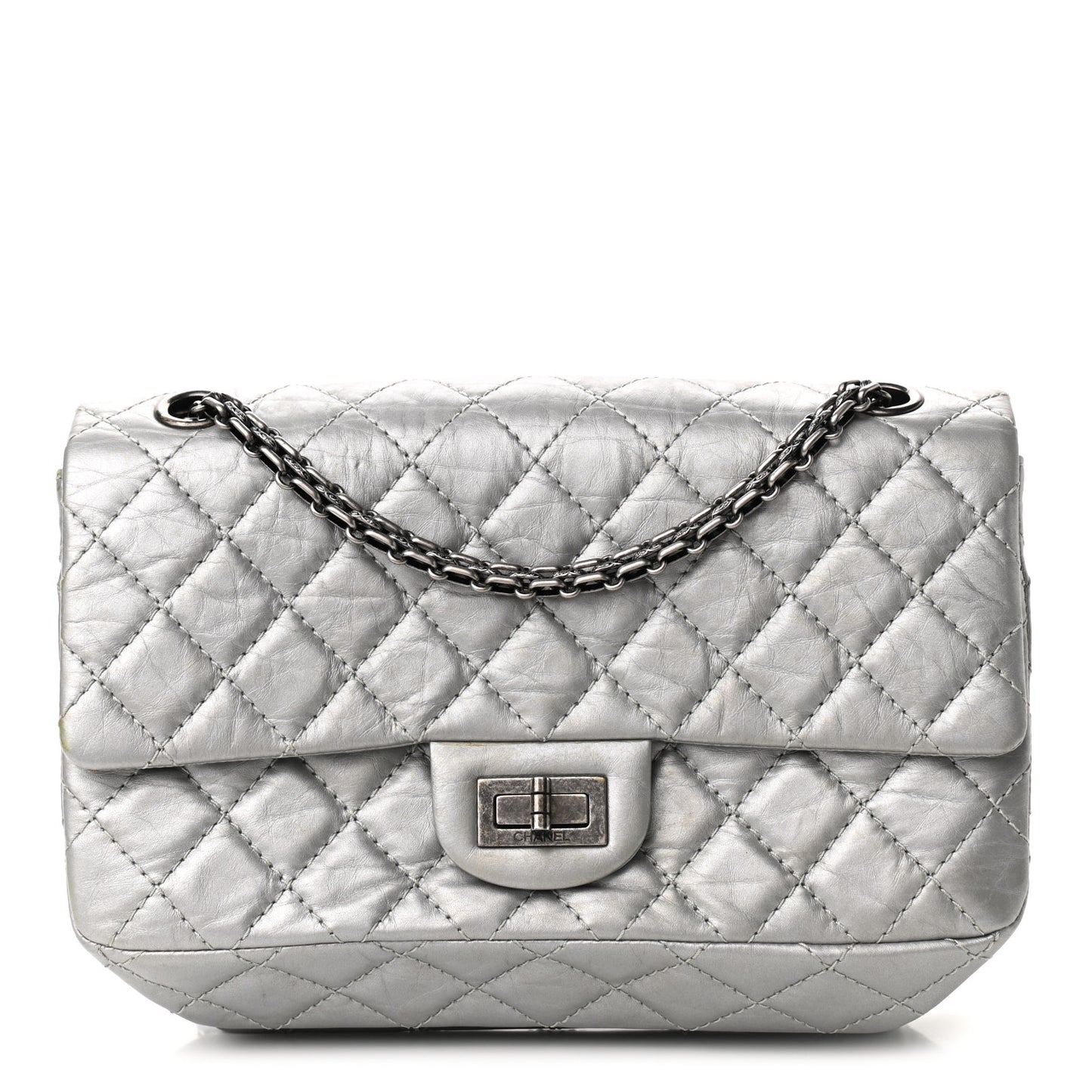 Metallic Aged Calfskin 2.55 Reissue 225 Flap Silver