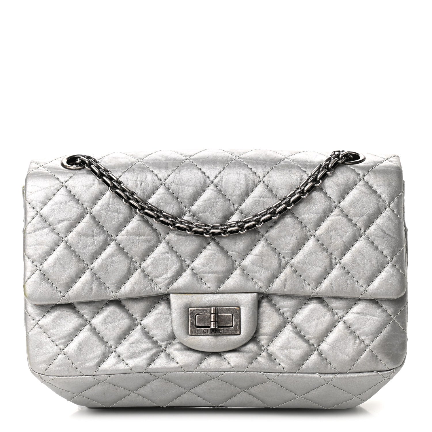 Chanel Metallic Aged Calfskin 2.55 Reissue 225 Flap Silver 1 of 13