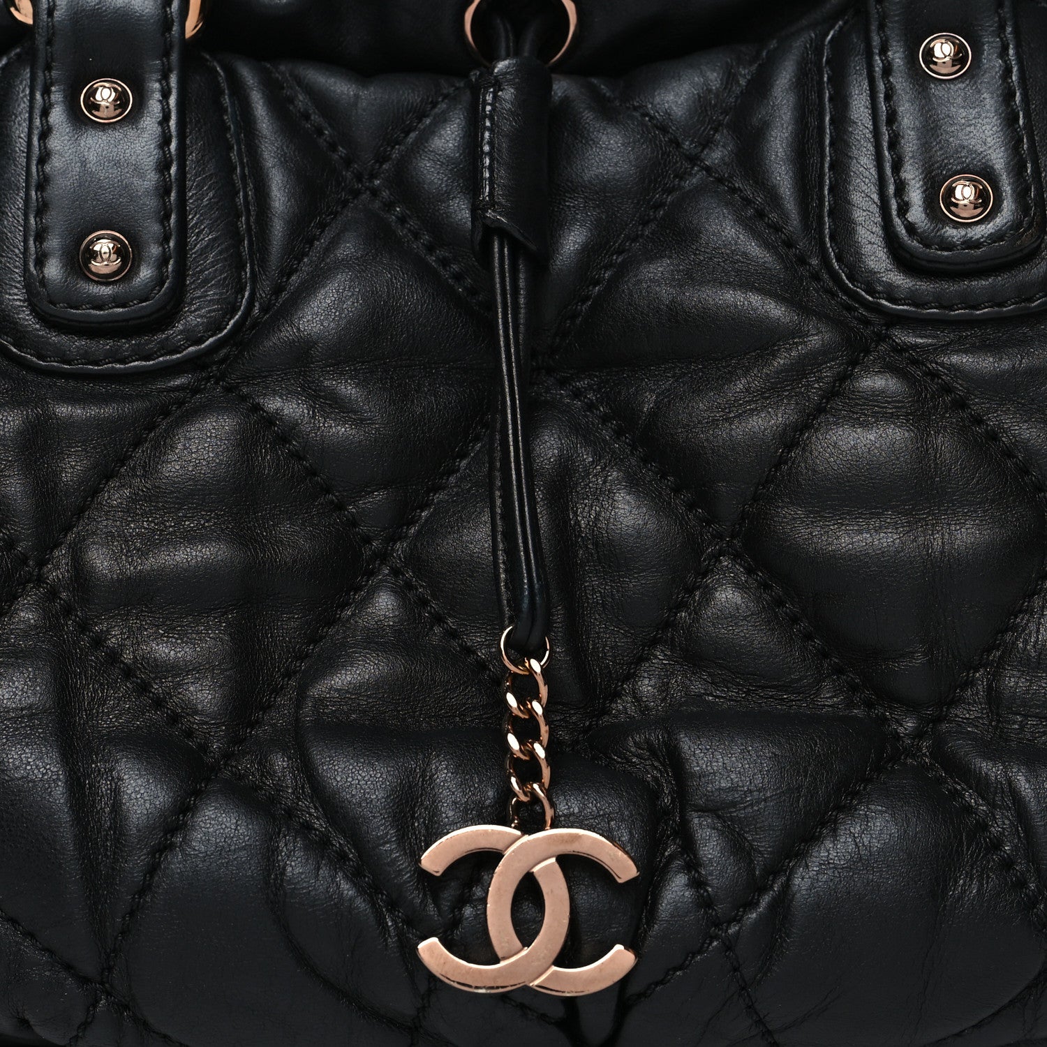 Chanel Lambskin Quilted Cloudy Bundle East West Tote Black 8 of 10