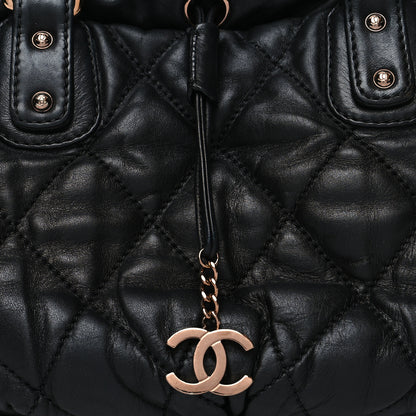 Chanel Lambskin Quilted Cloudy Bundle East West Tote Black 8 of 10