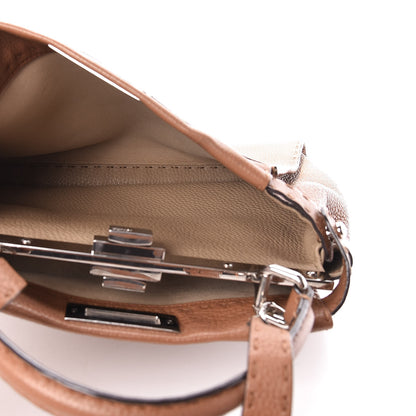 Fendi Cuoio Romano Selleria Bi-Color Medium Peekaboo Iconic Satchel Mou Deserto 5 of 14