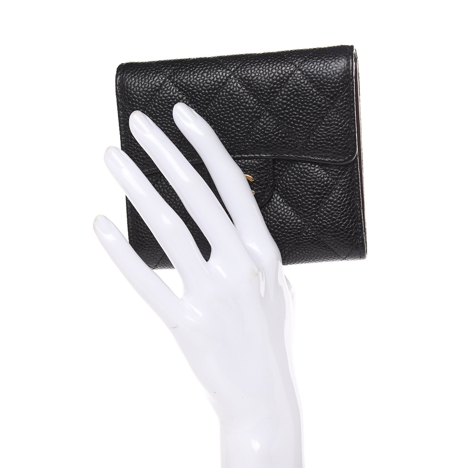 Chanel Caviar Quilted Compact Flap Wallet Black 2 of 9