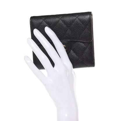 Chanel Caviar Quilted Compact Flap Wallet Black 2 of 9