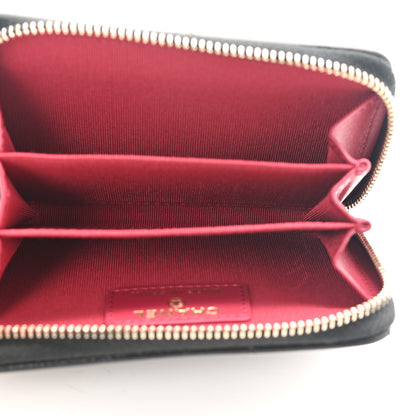 Chanel Lambskin Quilted Chanel 19 Zip Around Coin Purse Wallet Black 5 of 8