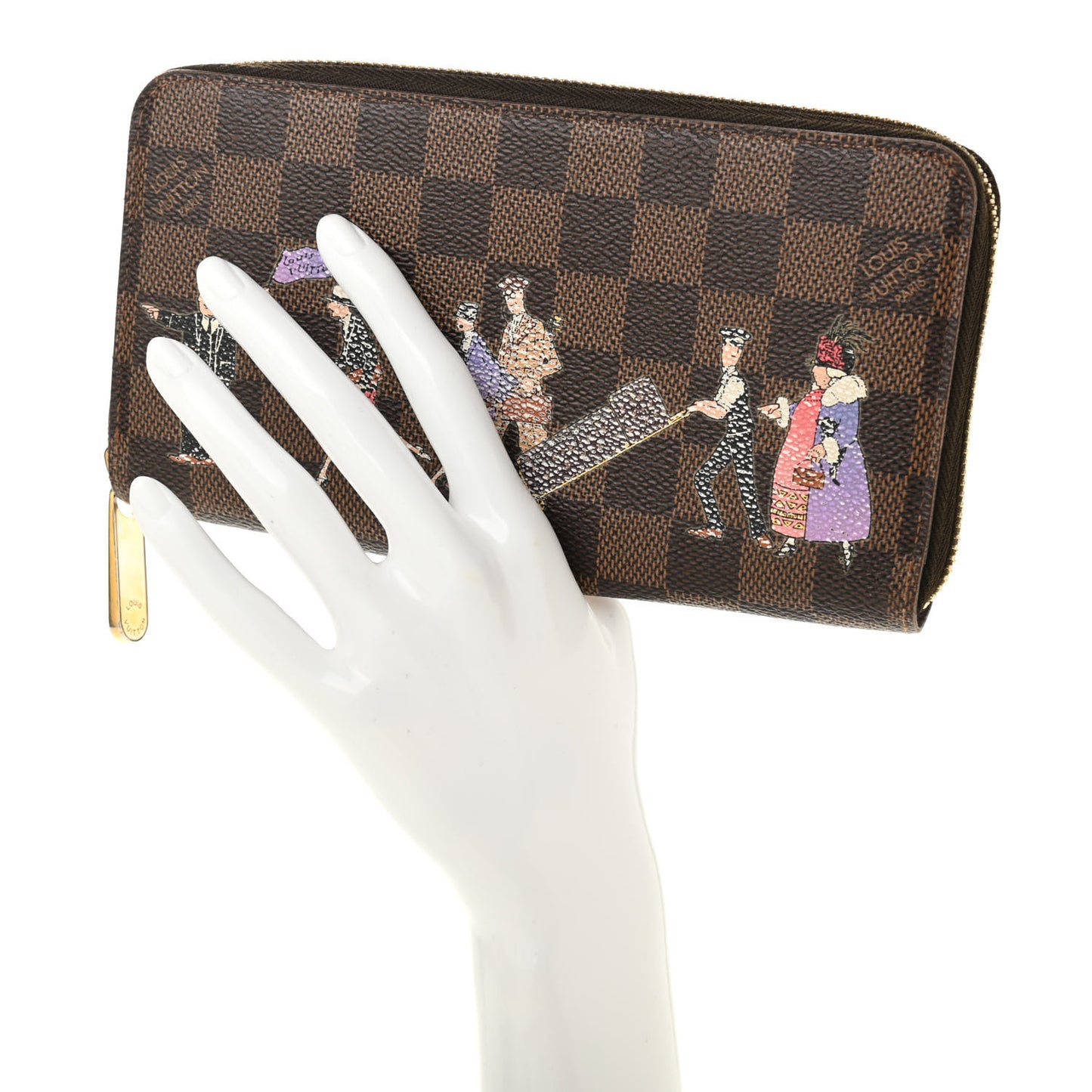 Damier Ebene Illustre Zippy Wallet Violet