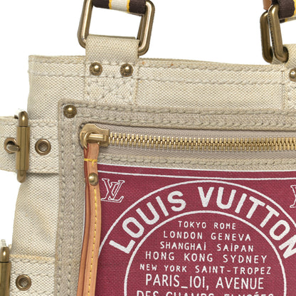 Louis Vuitton Toile Globe Shopper Cabas PM Red 9 of 17