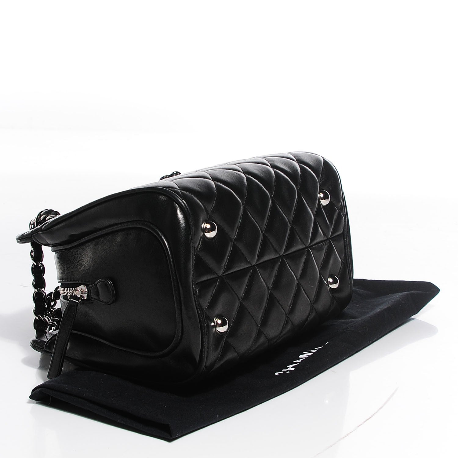 Chanel Lambskin Quilted Shopping Tote Black 5 of 8