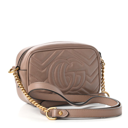 Gucci Calfskin Matelasse Mini GG Marmont Chain Shoulder Bag Porcelain Rose 3 of 10