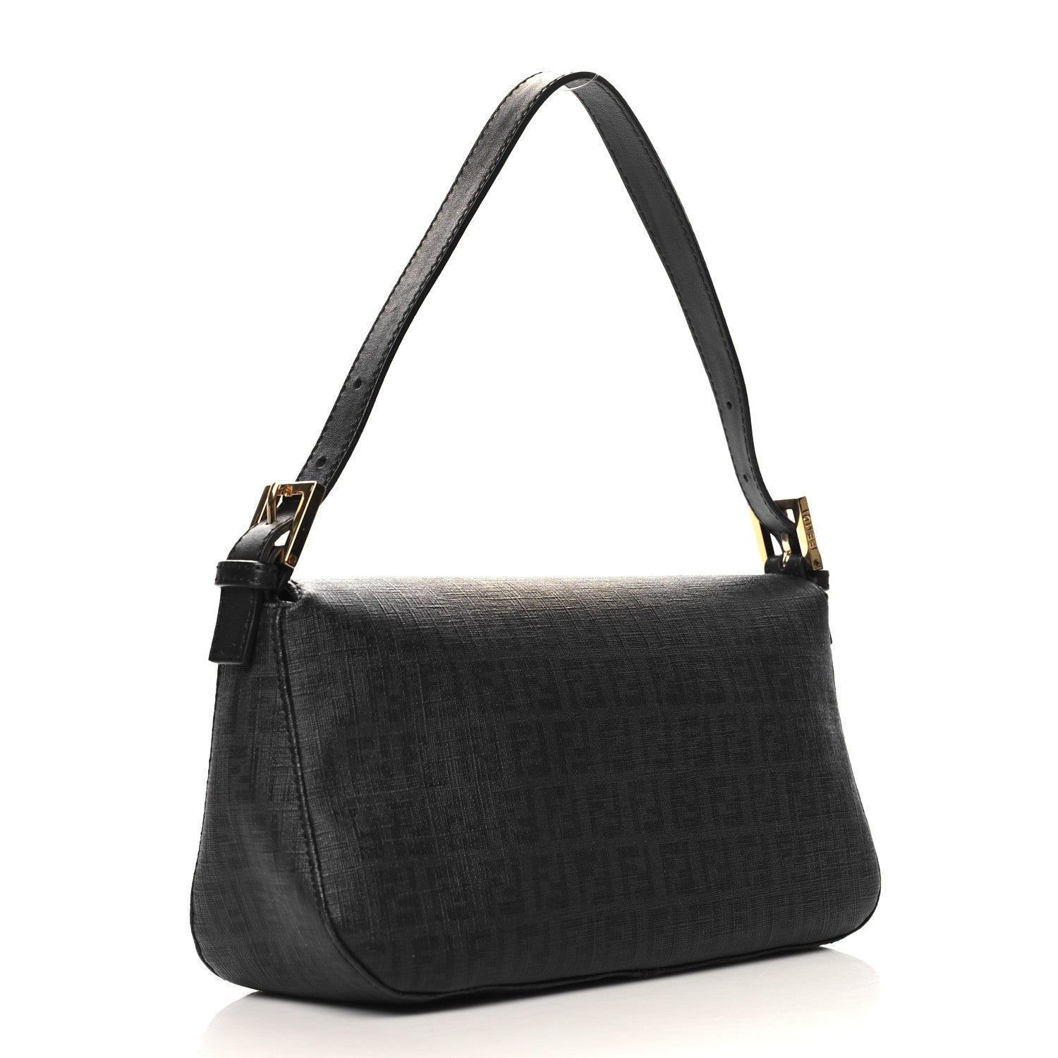 Fendi Zucchino Spalmati Vitello Forever Baguette Black 3 of 10