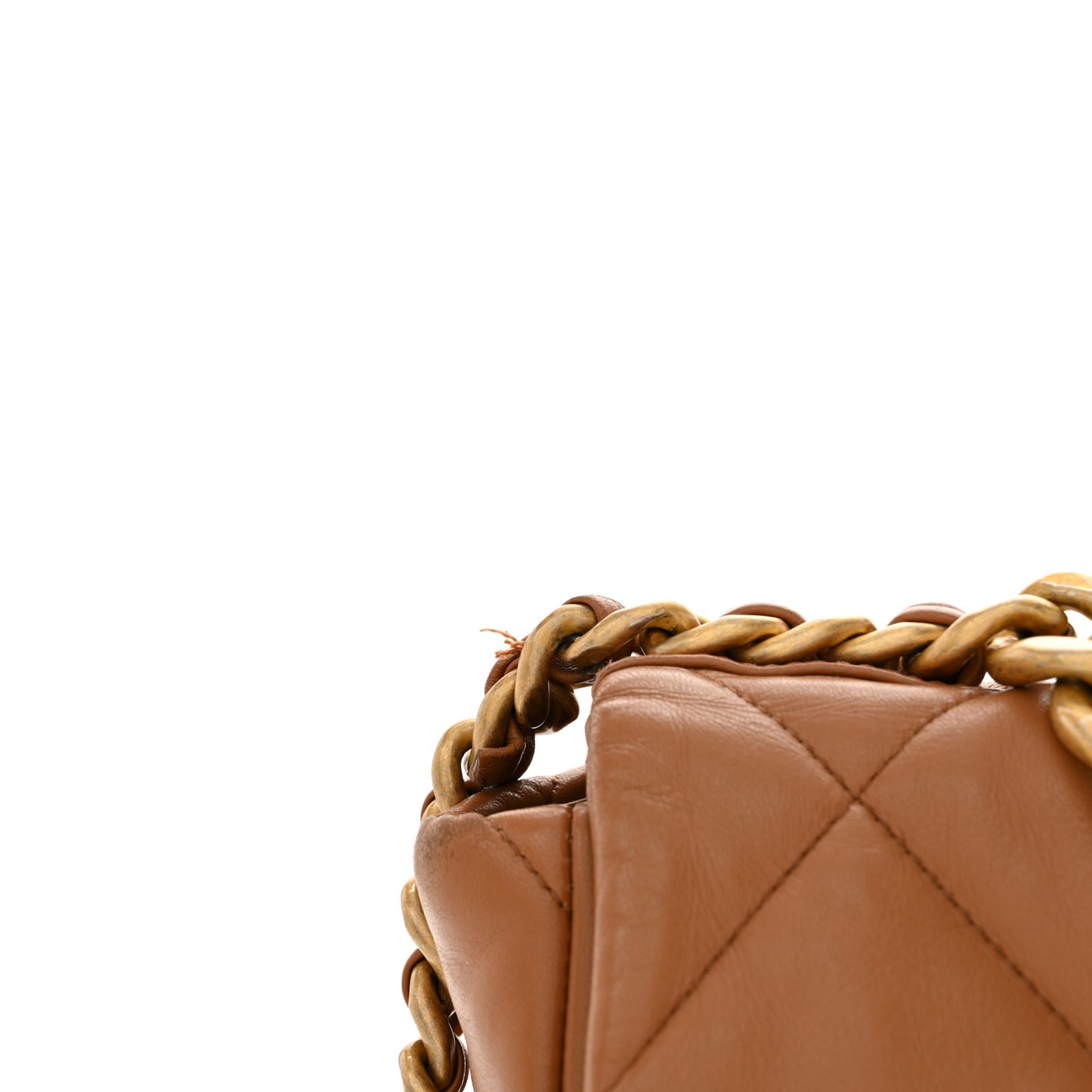 Lambskin Quilted Large Chanel 19 Flap Brown