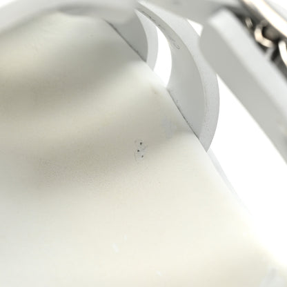 Prada Foam Rubber Metal Triangle Logo Monolith 55mm Cage Sandals 40 White 11 of 12
