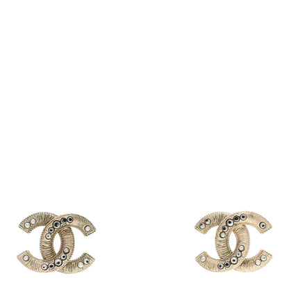 Chanel Pearl Textured CC Earrings Gold 1 of 4
