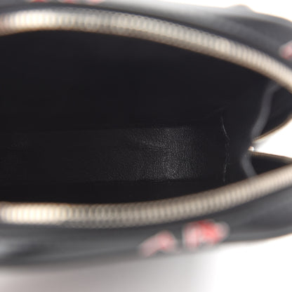 Balenciaga Calfskin Logo Print Cash Phone Holder Bag Black Red 5 of 8