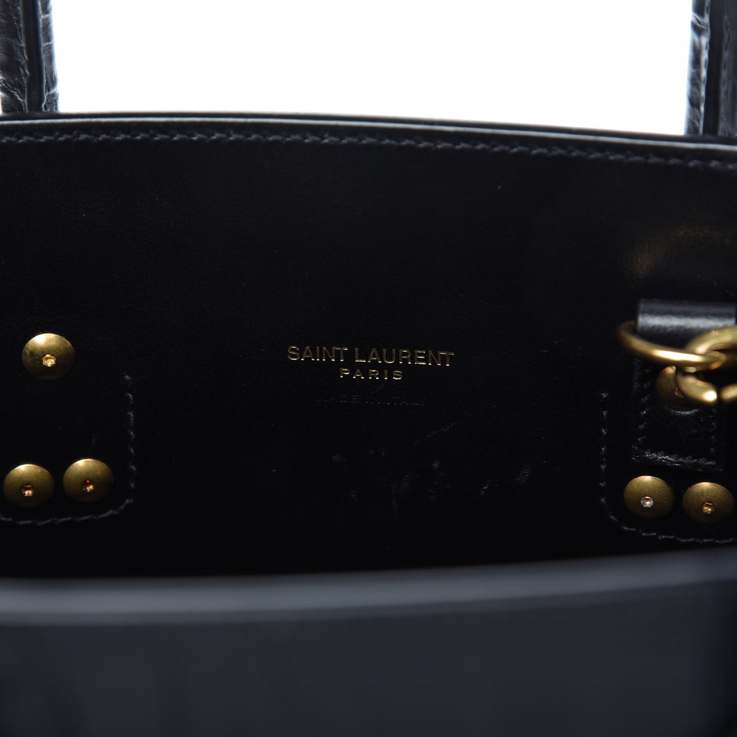 Calfskin Crocodile Embossed Baby Sac De Jour Black