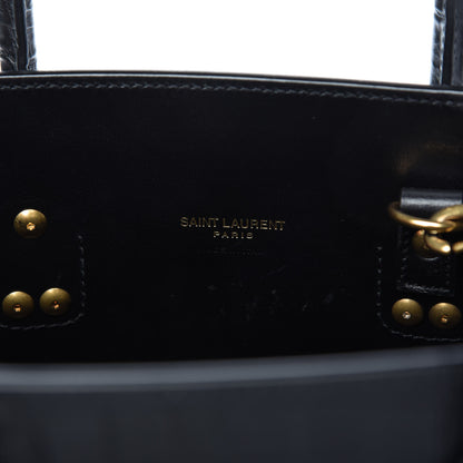 Saint Laurent Calfskin Crocodile Embossed Baby Sac De Jour Black 8 of 9