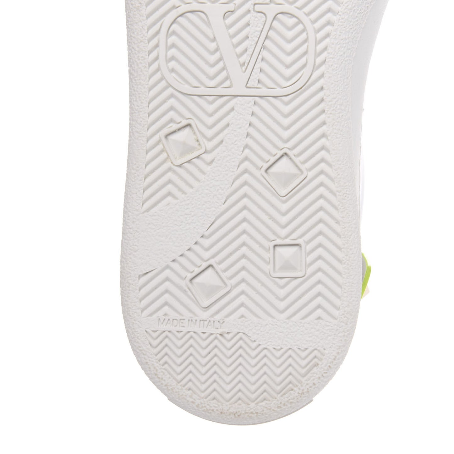 Calfskin Womens Backnet Sneakers 36 White Fluo Yellow