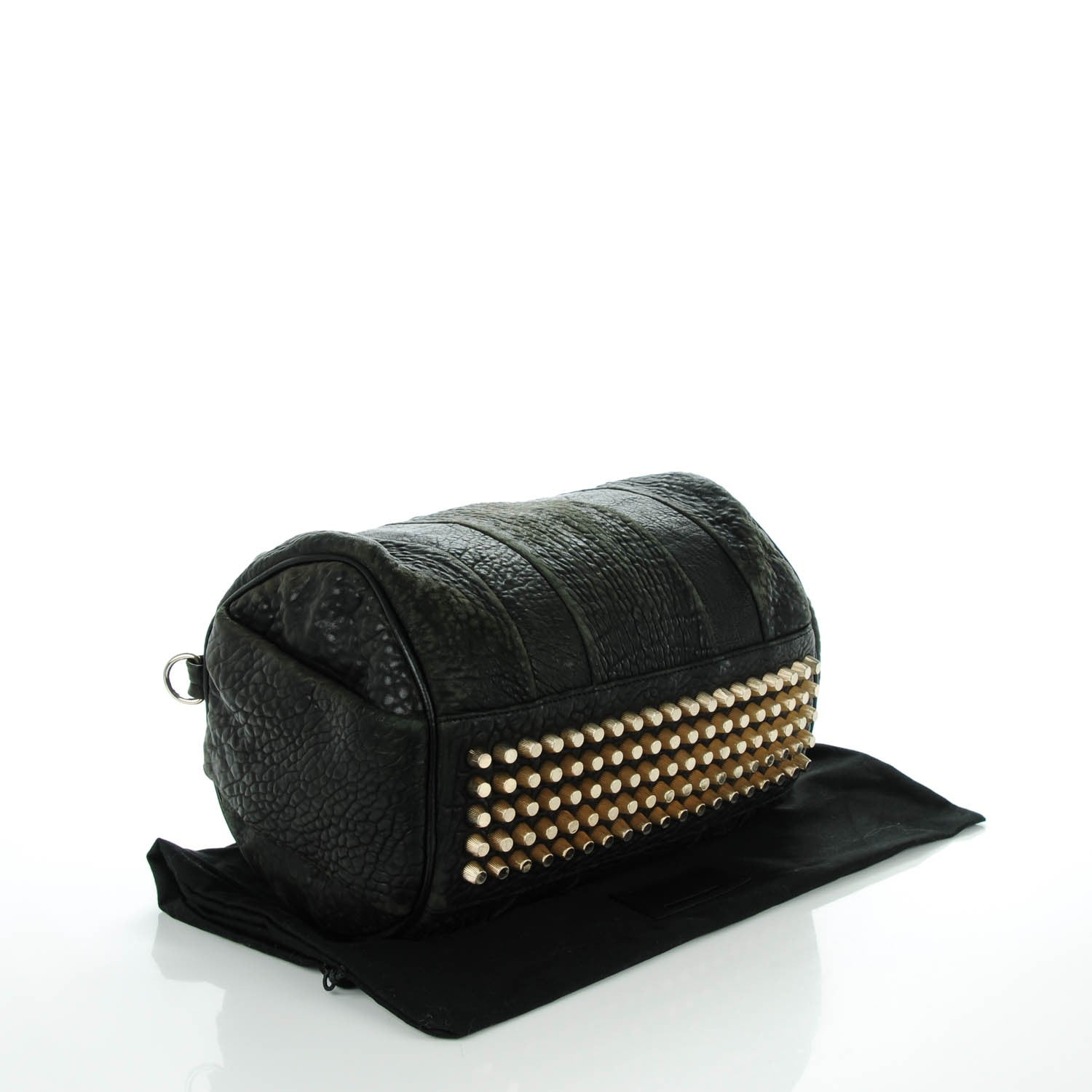 Alexander Wang Pebbled Lambskin Rocco Duffel Black Pale Gold Hardware 4 of 14